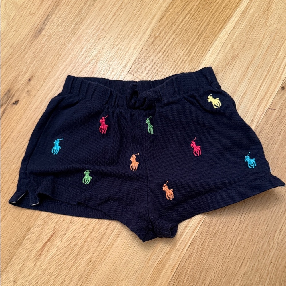 Polo by Ralph Lauren Kids' Dark Blue Shorts with Colorful Embroidery
